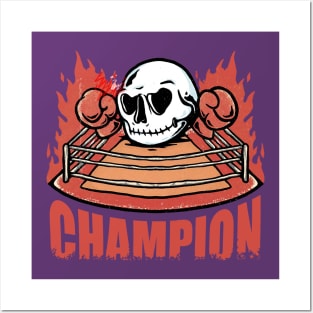 Champions fires skull Posters and Art